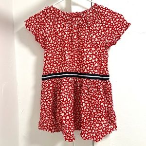 Cute Dress w/hearts and ribbon waist. Valentines Day.